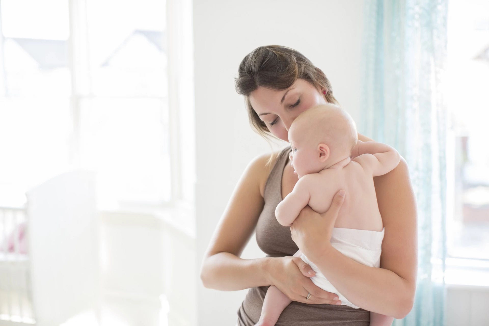 Mother holding a baby