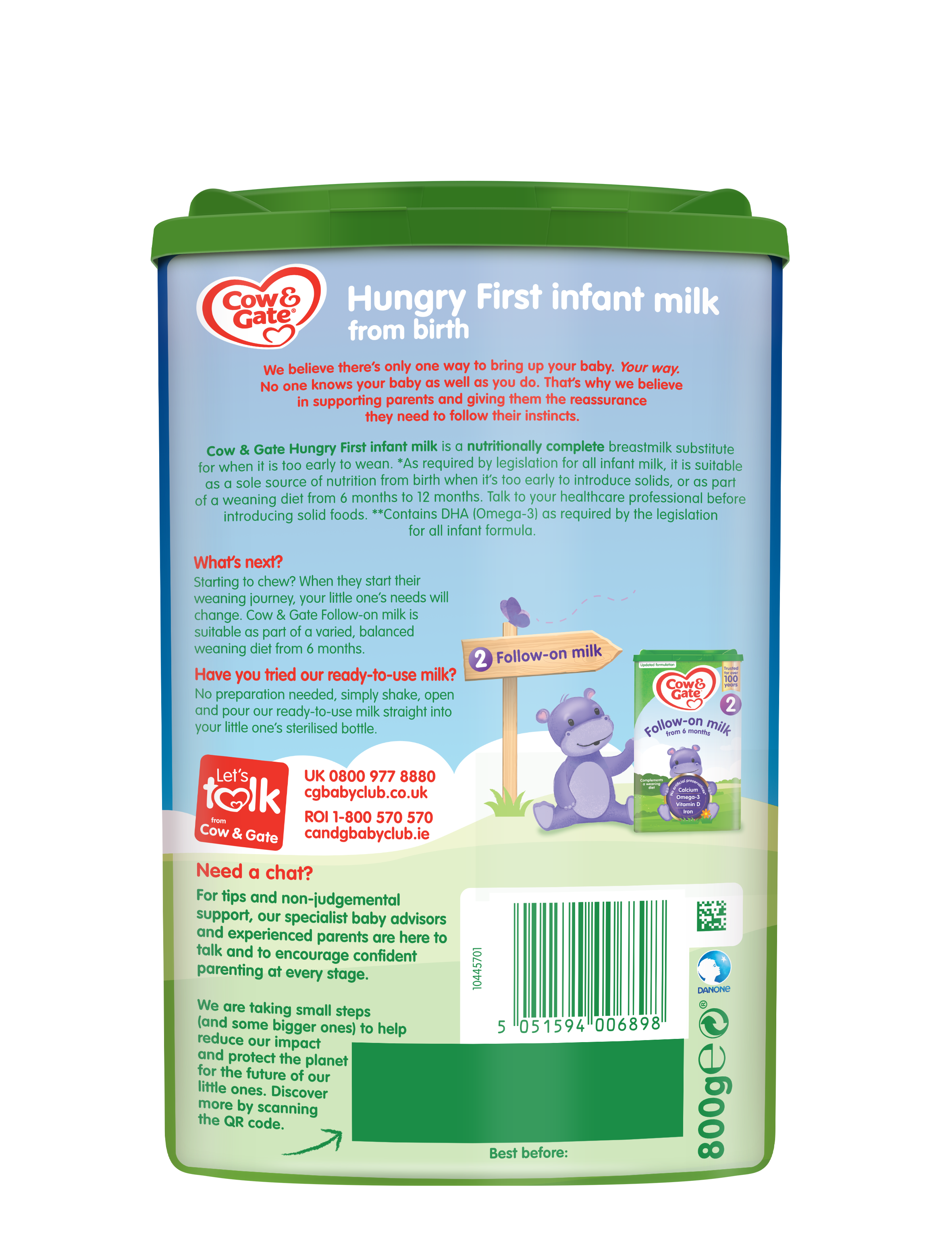 Cow & Gate Hungry First Infant Milk Powder 800g