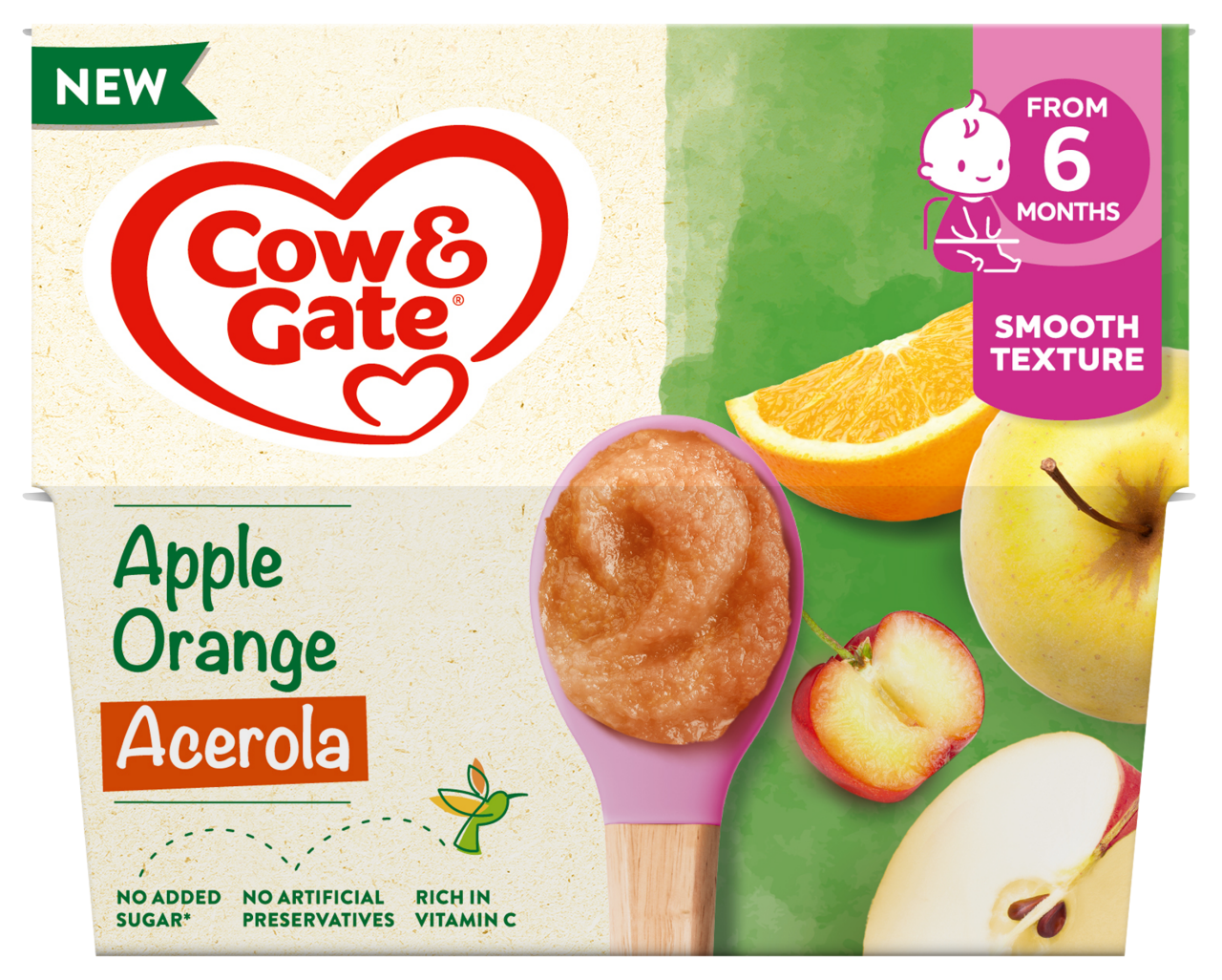 Cow & Gate Apple, Orange, Acerola Baby Fruit Pots